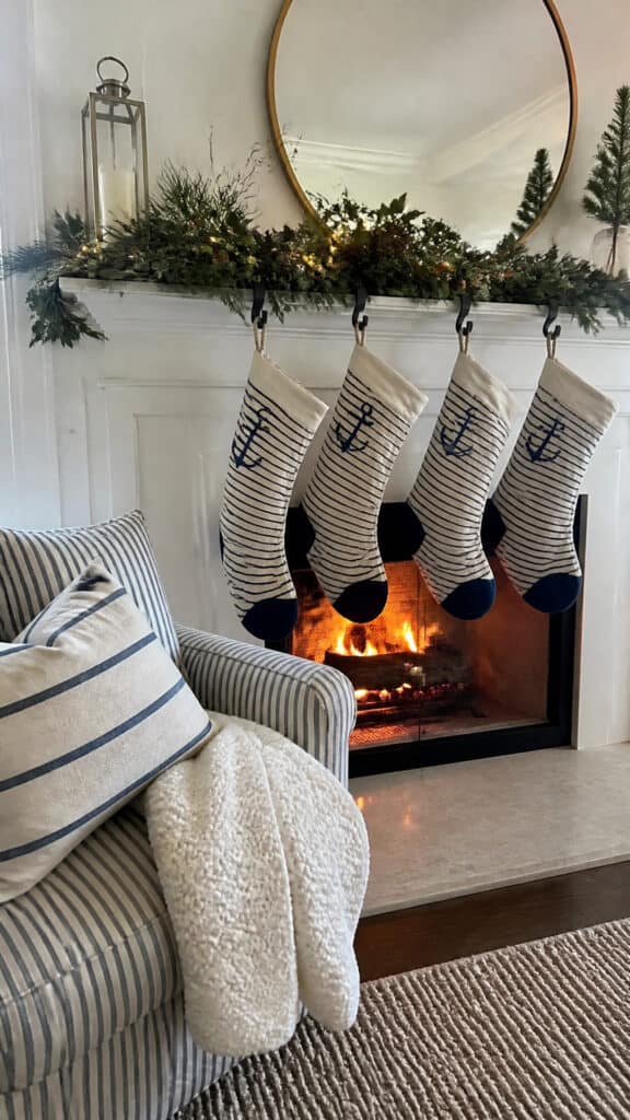Striped Nautical Stockings and Pillows