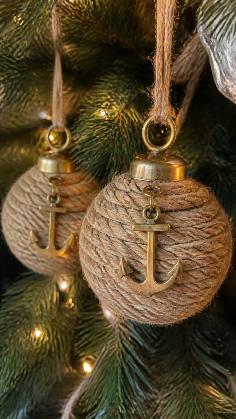 Rope-Wrapped Ornaments with Anchor Charms