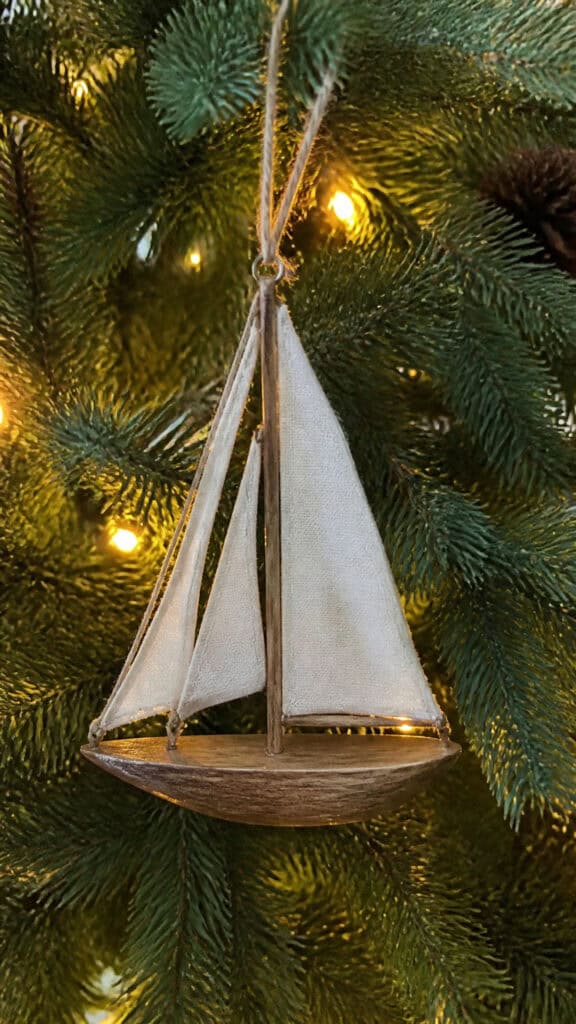Sailboat Ornaments with Fabric Sails