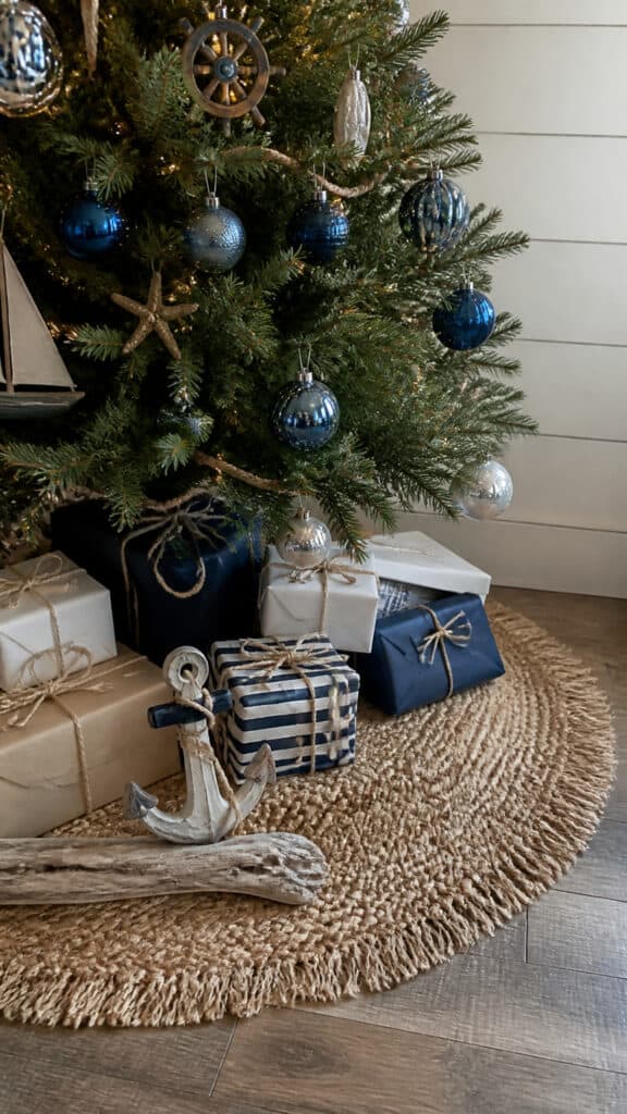 Styling the Tree Skirt and Base for Complete Coastal Cohesion