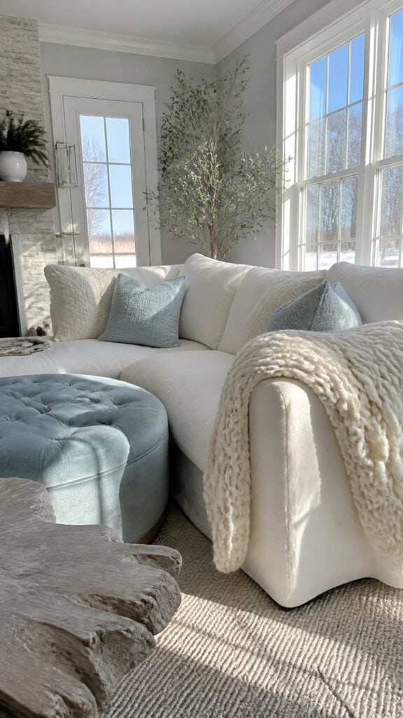 Embrace a Soft Winter White and Blue Color Palette
